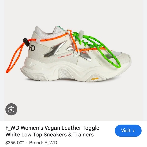 F_WD Women's Vegan Leather Toggle Sneakers - Picture 1 of 9